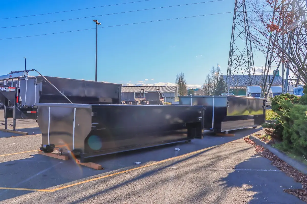 Roll-off dumpster ready for waste disposal at job site for 4 Yard Dumpster Rental in New Haven
